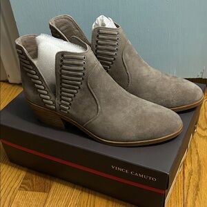 Vince Camuto Gray Suede Ankle Booties